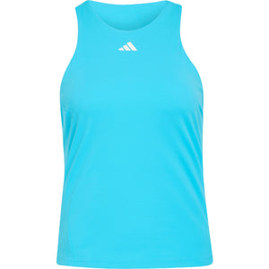 Turquoise Adidas Y-Tank tanktop voor dames, plat vooraanzicht met logo
