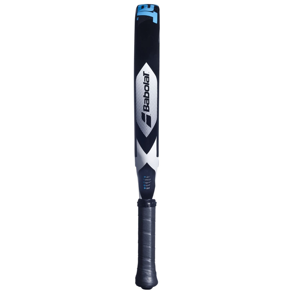 Zijaanzicht van het Babolat Air Veron 2.6 over de volle lengte met zwarte grip