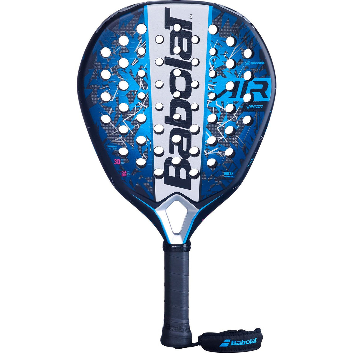 Babolat Air Veron 25 padelracket in blauw met donkerblauw frame, vooraanzicht