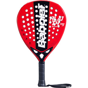 Babolat Alioth Pro JR junior padelracket in rood met zwarte middenbaan, vooraanzicht