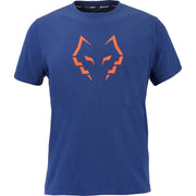 Blauw Babolat Cotton T-shirt Lebron 2026 met grote oranje stierkop-opdruk op de borst