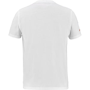 Achteraanzicht van het witte Babolat Cotton T-shirt Lebron 2026 met effen rug en ronde hals