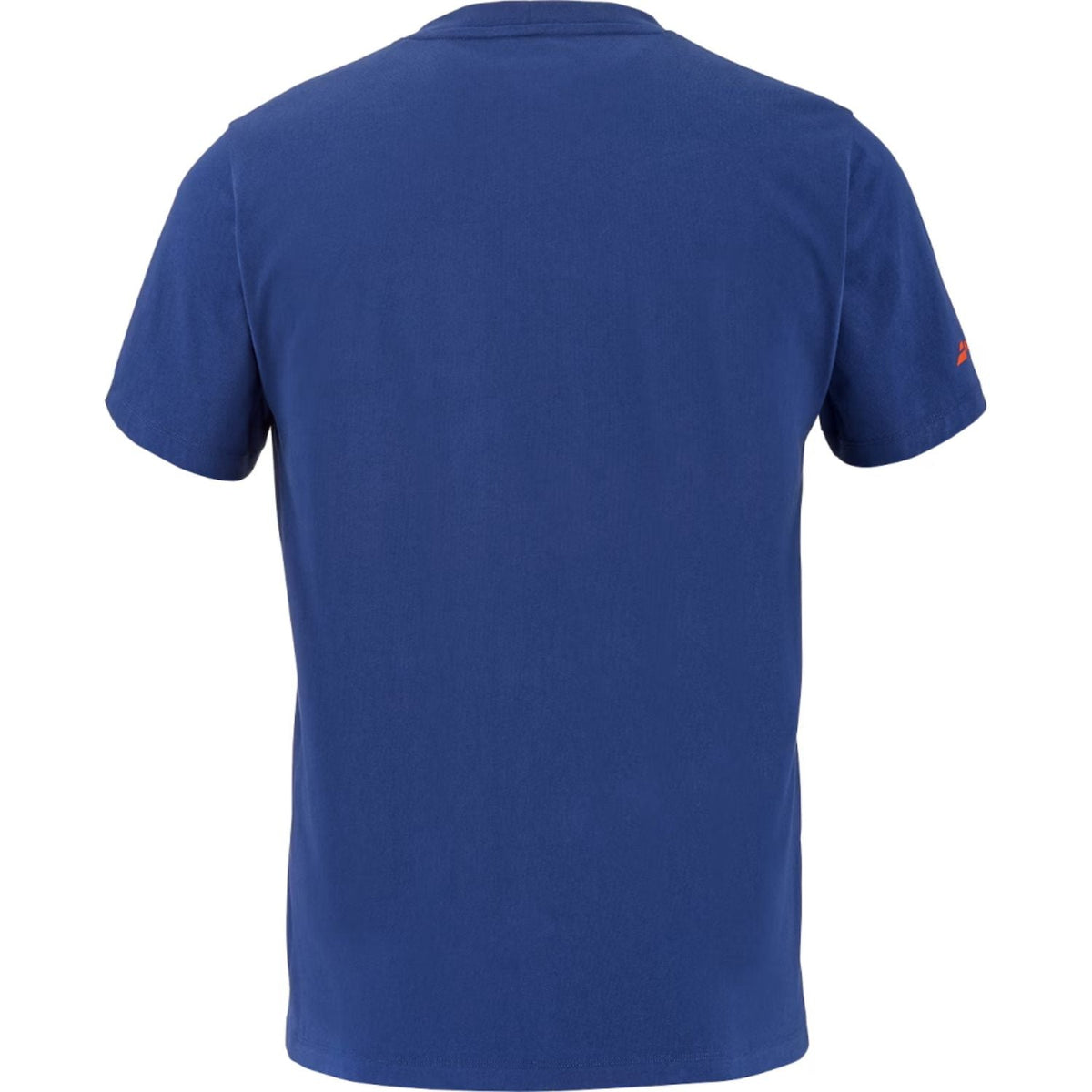 Achteraanzicht van het blauwe Babolat Cotton T-shirt Lebron 2026 met logo op de mouw