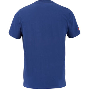 Achteraanzicht van het blauwe Babolat Cotton T-shirt Lebron 2026 met logo op de mouw