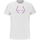 Wit Babolat Cotton T-shirt Lebron met paars-roze stierkop-opdruk op de borst, vooraanzicht
