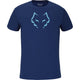Donkerblauw Babolat Cotton T-shirt Lebron met lichtblauwe stierkop-opdruk op de borst
