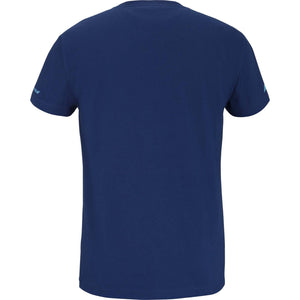 Achteraanzicht van het donkerblauwe Babolat Cotton T-shirt Lebron met effen rug