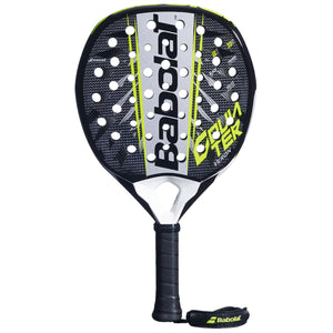 Babolat Counter Veron 2.6 padelracket in zwart met gele opdruk, vooraanzicht
