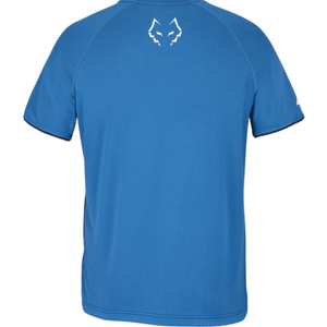 Achterzijde van het Babolat Crew Neck T-shirt Lebron Estate Blue, volledig blauw met stierkop-opdruk