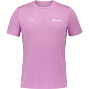 Roze Babolat Crew Neck T-shirt Lebron met wit logo op de borst, vooraanzicht met korte mouwen