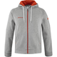 Grijs gemeleerd Babolat Exercise Hood Jacket met rode capuchonvoering en rode ritssluiting