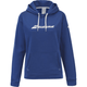 Blauwe Babolat Exercise Hood Sweat voor dames met wit logo, capuchon en buikzak