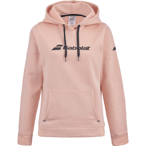 Roze Babolat Exercise Hood Sweat voor dames met donker Babolat-logo en koordjes