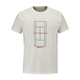 Babolat Exercise T-shirt in gebroken wit met tennisbaanprint, vooraanzicht