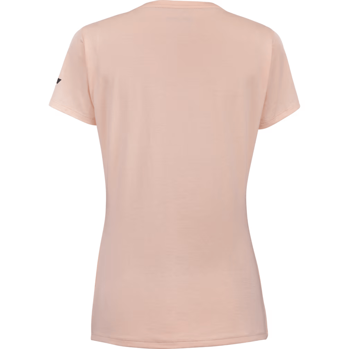 Achterzijde van het perzikroze Babolat Exercise T-shirt W met effen rug en korte mouwen