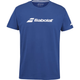 Blauw Babolat Exercise T-shirt met wit Babolat-logo op de borst, vooraanzicht