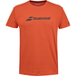 Oranjerood Babolat Exercise T-shirt met donkerblauw Babolat-logo op de borst