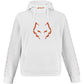 Babolat Lebron hoodie voor heren in wit met oranje wolfprint, vooraanzicht