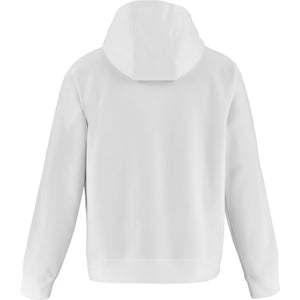 Achterzijde van de witte Babolat Lebron hoodie met capuchon