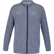 Donkerblauw gemeleerd Babolat Jacket Lebron met rits, opstaande kraag en steekzakken