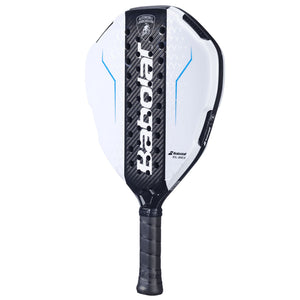 Babolat Lamborghini padelracket schuin vooraanzicht, diamantvorm in wit en zwart