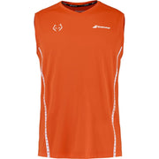 Oranje Babolat Muscle Tank Lebron, mouwloze top met wit logo en witte zijbiezen