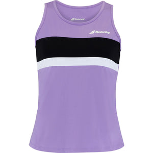 Babolat Padel Tank Lavender met zwarte en witte contrastband over de borst, vooraanzicht