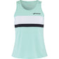 Mintgroene Babolat Padel Tank met witte en donkerblauwe band over de borst