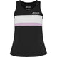 Zwarte Babolat Padel Tank voor dames met witte en lila contrastband over de borst