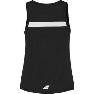Achterzijde van de Babolat Padel Tank Black met witte band en wit logo onderaan