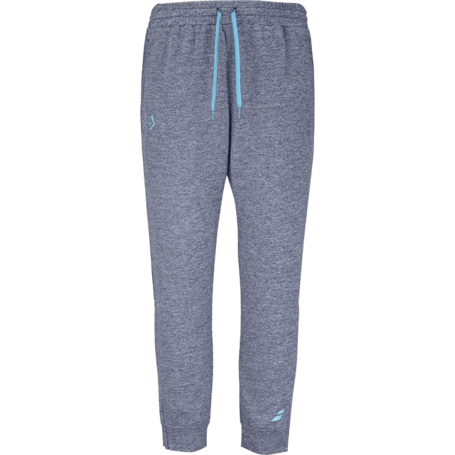 Donkerblauw gemêleerde Babolat Pant Lebron Estate Blue met lichtblauw trekkoord, vooraanzicht