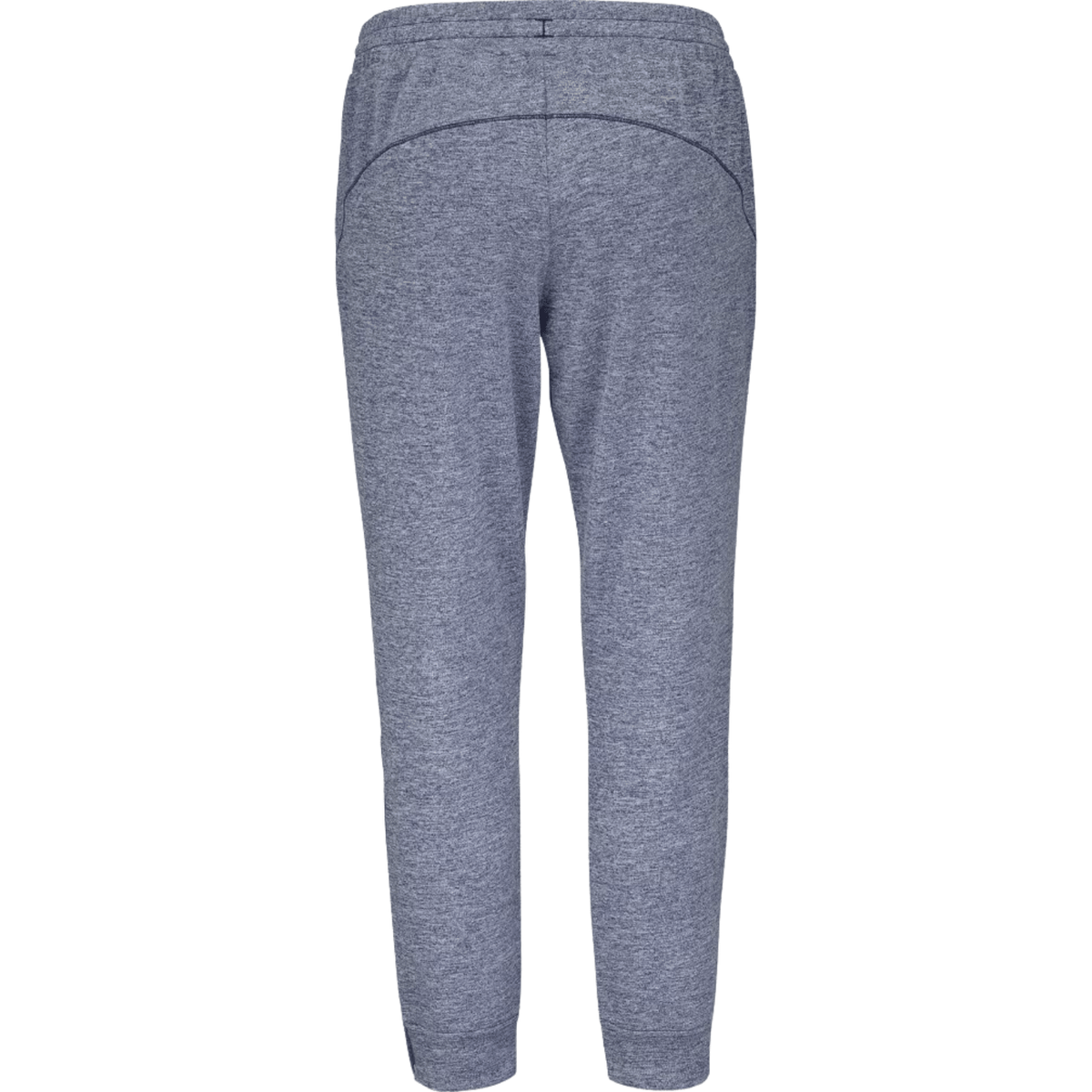 Achterzijde van de donkerblauw gemeleerde Babolat Pant Lebron met elastische taille