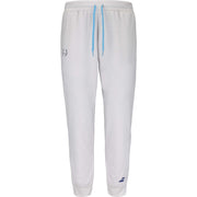 Lichtgrijze Babolat Pant Lebron met lichtblauw trekkoord en logo onderaan de pijp