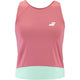 Roze Babolat Perf Tank met mintgroene onderrand en wit Babolat-logo op de borst