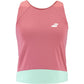 Roze Babolat Perf Tank met mintgroene onderrand en wit Babolat-logo op de borst