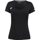 Zwart Babolat Play Cap Sleeve Top voor dames met wit logo en ronde halsuitsnijding