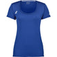 Blauwe Babolat Play Cap Sleeve Top voor dames met witte streepjes op de schouders