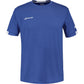 Blauw Babolat Play Crew Neck T-shirt met witte mouwboorden en wit logo op de borst