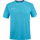 Turquoise Babolat Play Crew Neck T-shirt met witte mouwboorden en donkerblauwe hals