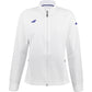 Wit Babolat Play Jacket voor dames met blauw logo op de borst en volledige rits