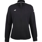 Zwart Babolat Play Jacket voor dames met wit Babolat-logo op de borst en rits