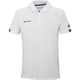 Witte Babolat Play Polo met blauwe biezen op de mouwboorden en knoopsluiting
