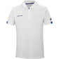 Witte Babolat Play Polo met blauwe biezen op de mouwboorden en knoopsluiting