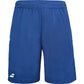 Donkerblauwe Babolat Play short met wit logo op de pijp, plat vooraanzicht