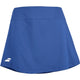 Blauwe Babolat Play Skirt met brede tailleband en wit logo aan de zijkant