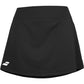 Zwarte Babolat Play Skirt met brede tailleband en wit logo aan de zijkant
