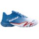 Babolat Premura 3 in blauw met wit en rode details, zijaanzicht buitenkant