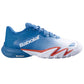 Babolat Premura 3 in blauw met wit en rode details, zijaanzicht buitenkant