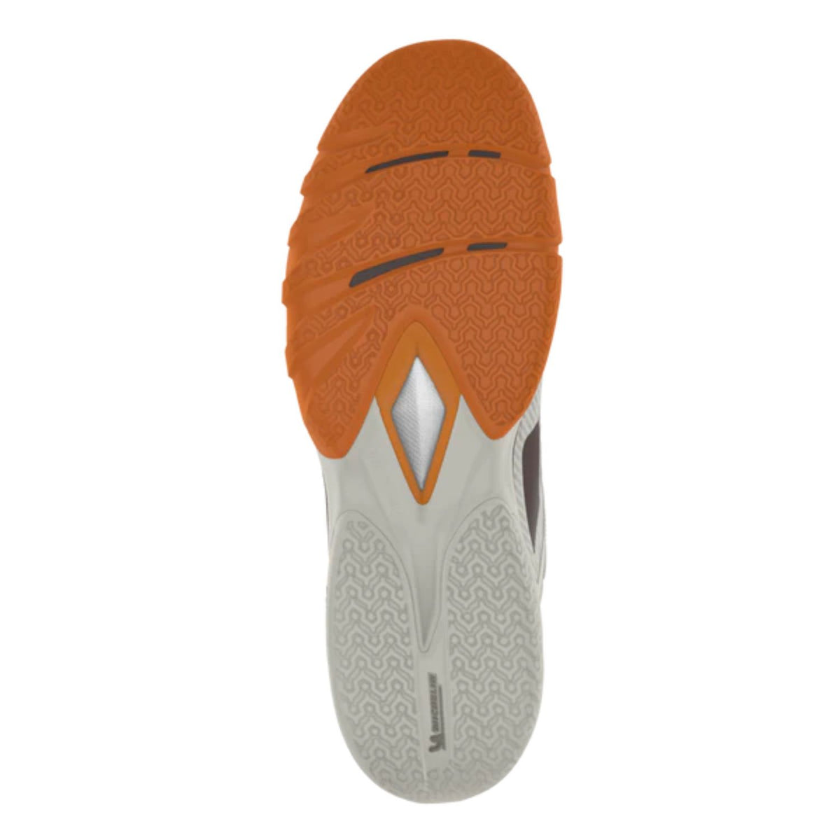 Zool van de Babolat Premura 3 in oranje met beige middenstuk