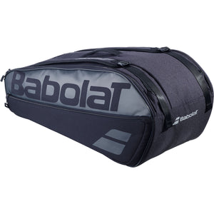 Babolat Court L rackettas in zwart met grijs Babolat logo, zijaanzicht